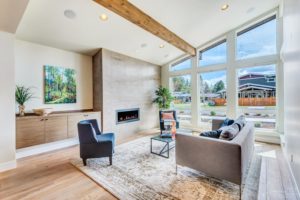 mid-century style modern living room in bend, oregon